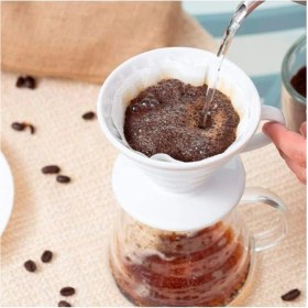 Resim BLACK GOAT Kahve Demleme Tanışma Seti - Beyaz Dripper + Kahve Sürahisi 