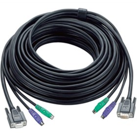 Resim Aten Ps/2 Kvm Kablosu, Vga Monitör 15 Pin Hdb Dişi, Ps/2 Klavye 6 Pin Mini-din Erkek, Ps/2 Mouse 6 Pin Mi 