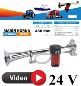 Resim NESU Marin Korna Tekne Kamyon Kamyonet Kendinden Havalı Motorlu 24v Marin Korna 