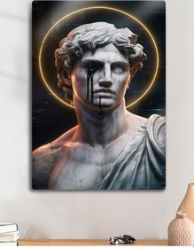 Resim Ağlayan Vektörel Yunan Mitolojik Heykeli - Metal Tablo 