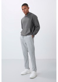 Resim Tommy Life Gri Yüzeyi Dokulu Standart Fit Erkek Eşofman Alt - 82155 