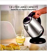 Resim Home Crown Kettle Su Isıtıcı Çelik Inox Su Kaynatıcı Elektrikli Cettle 1.8lt 1500 W 