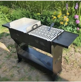 Resim Ayaklı Barbekü Büyük Portatif Mangal Ve Izgaraları Siyah 