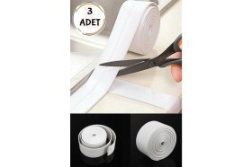 Resim Sihirlicin Çok Amaçlı Su Geçirmez Sızdırmaz Lavabo Küvet Tezgah Kenarı Duş Kabini Kenar Bant 38MMX3.2M (3 Adet) 