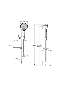 Resim Artema Bliss A45743 3F Sürgülü El Duşu Takımı. Krom Diğer 