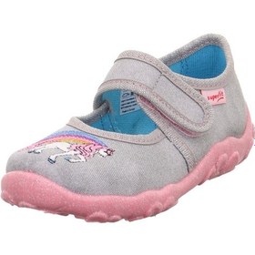 Resim Superfit Bonny Kız Çocuk Ev Kreş Ayakkabısı Unicorn - Gri 800282-2010 Gri 