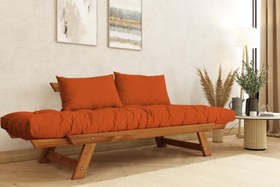 Resim WOODESK ADALAR MASİF AHŞAP KANEPE, TİK-TURUNCU RENK 