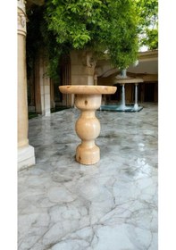 Resim Wood Wooden Ahşap Tekli Mantar Yan Sehpa Modern Fiskos / Naturel Renk/ Zigon Sehpa Naturel 