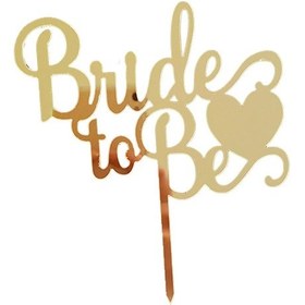 Resim Gold Altın Sarısı Bride To Be Ayna Pleksi Bekarlığa Veda Partisi 