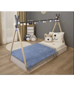 Resim Decolove Kids Ahşap Montessori Yatak 