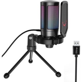 Resim Fifine Ampligame A6v Yayıncı Oyuncu Podcast Youtuber Rgb Usb Mikrofon 