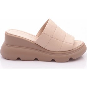 Resim Dgn 020-10765 Kadın Kalin Taban Terlik Bej 