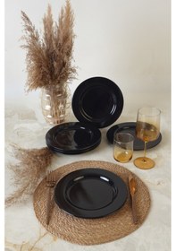 Resim Keramika Siyah Assos Pasta Tabağı 22 Cm 6 Adet 650 Siyah 