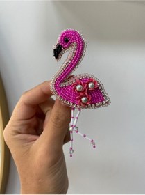 Resim Tuğçe İşleme Flamingo Broş 