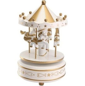 Resim Atlı Karınca Müzik Kutusu Gold-beyaz Renk 