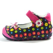 Resim Ozgencshoes Bayrak Lacivert Çiçekli Deri Ortopedik Ilkadım Kız Bebek Ayakkabı Lacivert 