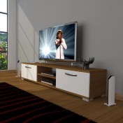 Resim Decoraktiv Eko 140 Mdf DVD Tv Ünitesi Tv Sehpası - Ceviz - Beyaz 