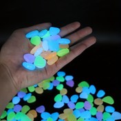 Resim 100 adet Karanlıkta Parlayan Luminous Taşlar - Renkli, Doğal Kristal Kayaçlar için Dış Mekan Bahçe, Balık Tankı ve Akvaryum Dekoru, Bahçe Dekorasyonu | Canlı Bahçe Dekoru | Dayanıklı Bahçe Dekoru, Bahçe Dekorasyonları 