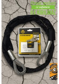 Resim Vi Caro Shop 2 Metre 12 Mm Çelik Halat Kilit Motor Kilidi Motorsiklet Bağlama Halat Motosiklet Zincir Kılıflı 