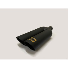 Resim Kurt Egzoz Ucu Çift Mat Siyah 70lık X2 140lık Kurt Sesi Çiftli Ku 
