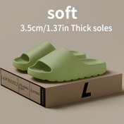 Resim Unisex, LAWENSUI Ultra-Yumuşak EVA Terlikler - Rahat, Kaymaz, Hızlı Kuruyan, Tek Renk Yeşil, 3.5cm Kalın Tabanlı Yazlık Terlik, Elde Yıkanabilir, Kaydırmaz Ayakkabı | Minimalist Tasarım | Ergonomik Terlik, Kadınlar İçin Uygun 