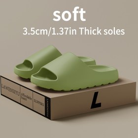 Resim Unisex, LAWENSUI Ultra-Yumuşak EVA Terlikler - Rahat, Kaymaz, Hızlı Kuruyan, Tek Renk Yeşil, 3.5cm Kalın Tabanlı Yazlık Terlik, Elde Yıkanabilir, Kaydırmaz Ayakkabı | Minimalist Tasarım | Ergonomik Terlik, Kadınlar İçin Uygun 
