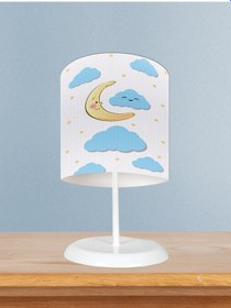 Resim Mekta Home Bebek Ve Çocuk Odası Ay Dede Ve Bulut Desenli Abajur 