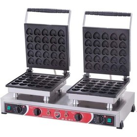 Resim Silver Elektrikli Çiftli Kalpli Bubble Waffle Makinesi 