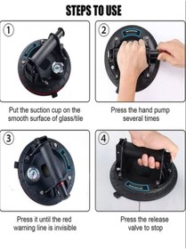 Resim ALMAYA TOOLS Cam kaldırıcı, vakumlu vantuz, manometreli güçlü vantuz, malzeme taşıma vantuzu 