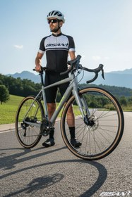 Resim Bisan All Trail GRX 400 Yol Bisikleti 52 cm Alüminyum Kadro 700C 2x10 Shimano Vites - Açık Gri Sarı 