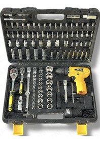 Resim Korumalı Çelik Şanzuman Şarjlı Matkap 108 Pcs Crv Çeliği Profesyonel Parlak Lokma Takımı 