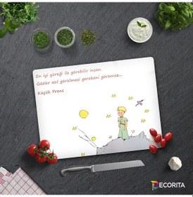 Resim Decorita Cam Kesme Tahtası|Küçük Prens Desenli|30cm x 40cm 