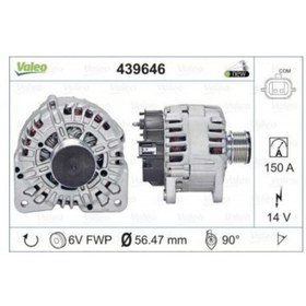 Resim Renault Alternator 12v 150a Captur I 13 Fluence 10 Laguna Iıı 07 15 Megane Iv 15 Symbol Iıı 13 Duster 10 - Valeo 439646 