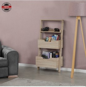 Resim Pasifichome Low Oyuncak Montessori Raflı Kitaplık&Oyuncak Dolabı Açık Meşe 