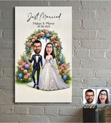 Resim Bk Gift Kişiye Özel Evleniyoruz Karikatürlü Ahşap Tablo - 1, Sevgililer Günü, Sevgiliye Hediye Kobitmeyencom33791 Bk Gift 