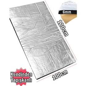 Resim Kaput Altı Alüminyum Folyolu Yalıtım 120x100cm 6mm Yapışkanlı Karavan Oto Ses Yalıtım 