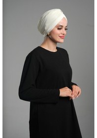 Resim Hürrem Bone Krem Pratik Hazır Geçmeli Tesettür Bone Fukuro Sandy Kumaş Büzgülü 1831 40 Krem 