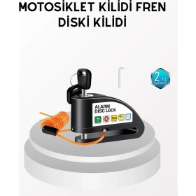 Resim Anti Hırsızlık 110 Db Alarm Disk Fren Kilidi Suya Dayanıklı Çelik Güvenlik Kilidi 