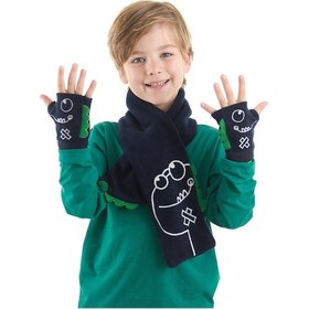 Resim Denokids Tırtır Dino Erkek Çocuk Atkı - Eldiven Takım Renkli 