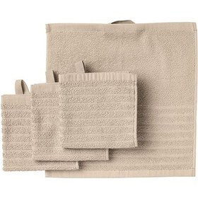 Resim 4 Adet El Havlusu, Bej Renk Meridyendukkan 30x30 Cm Pamuk ,4 Li El-kurulama Havlu 