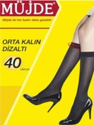 Resim Müjde 24'lü 40 Denye Rahat Lastikli Orta Kalın Dizaltı Çorap TÜM RENKLER-86/Vizon 