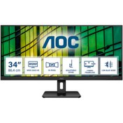Resim AOC 34" U34E2M 4ms 75hz HDMI, DisplayPort Adaptive Sync VA Monitör 