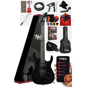 Resim Midex Crade Black Rosewood Klavye Super Strat Kasa Hh Yüksek Kaliteli Elektro Gitar Siyah 