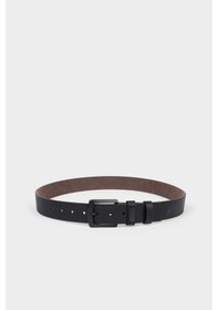 Resim Defacto Erkek Dikdörtgen Toka Suni Deri Jean Kemeri G8202axnsbk27 Siyah-bk27 