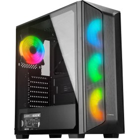 Resim Rampage Saioler Temper Camlı 600W 80 Plus Bronze Siyah 4 x 12 cm Rainbow Fanlı Bilgisayar Kasa 