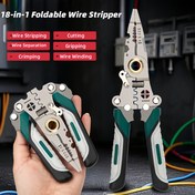 Resim 1 adet Çok Fonksiyonlu Katlanabilir Tel Kesici - Ağır Hizmet Tipi Metal Yapı ile Ergonomik Tutma Kolları, Elektrikli Tel Döşeme, Kesme, Tutma ve Döndürme için Kompakt Katlanabilir Tasarım - Elektrikçiler, DIY, Ev ve İnşaat Kullanımı için İdeal, Tel Soyma Aracı, Dayanıklı Metal Yapı 
