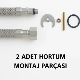 Resim Lavabo Bataryası Paslanmaz Garantili Çift Su Girişli 