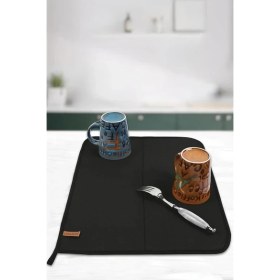 Resim CetKing Basic Bulasik Kurutma Mati Kurulama Bezi Kurutma Örtüsü Tezgah Üstü Siyah 