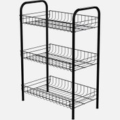 Resim Metaltex 3 Katlı Metal 24x58x6 cm Sebzelik Siyah 