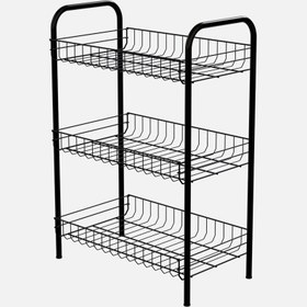 Resim Metaltex 3 Katlı Metal 24x58x6 cm Sebzelik Siyah 